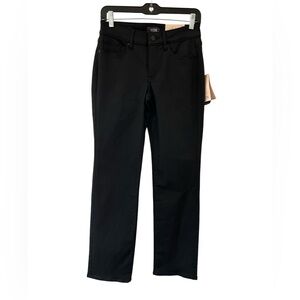 NYDJ Women's Marilyn Tummy-Control Straight Jeans Black 2 petite stretch NEW NWT